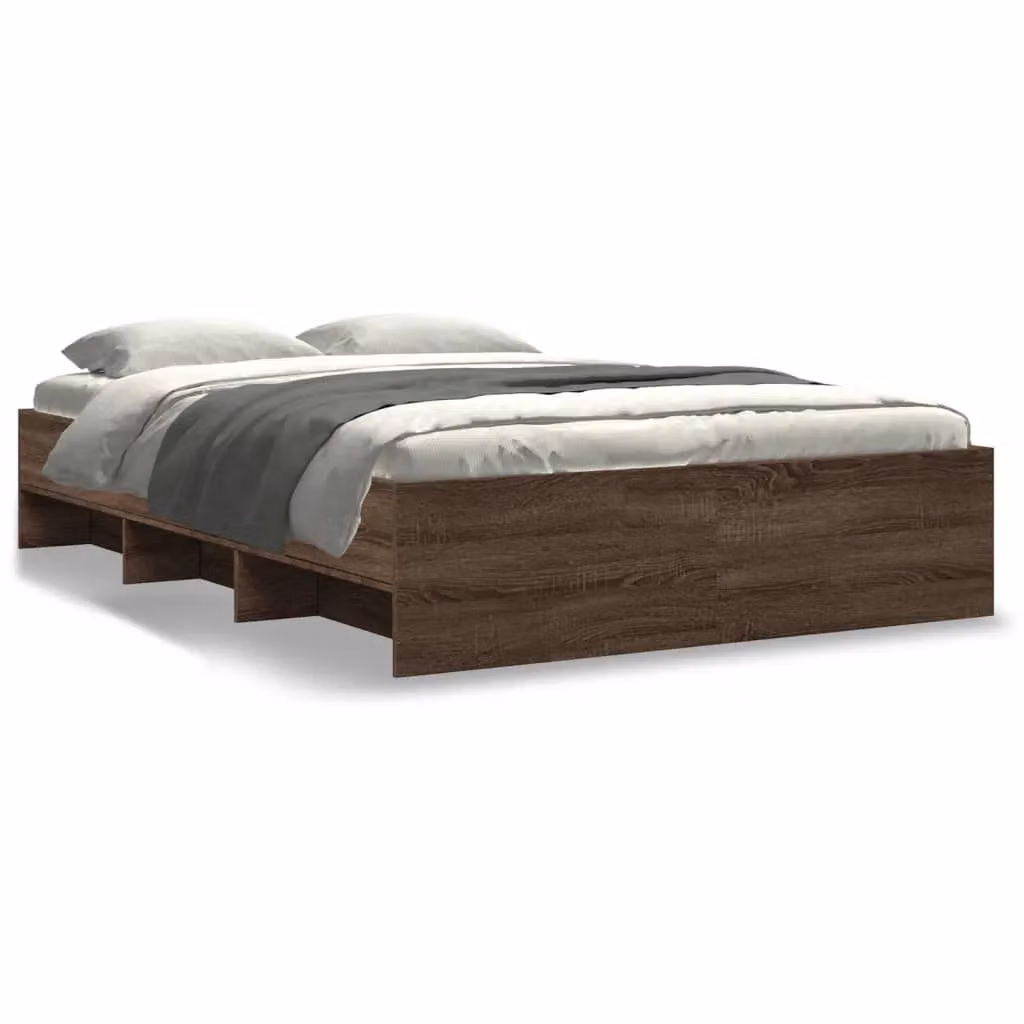 Berkfield Home Small Double Bed Frame in Brown Oak, W/D/H: 120 x 200 cm – 2