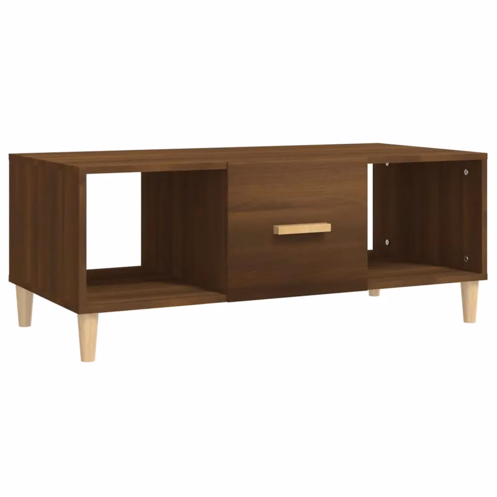 Berkfield Home Modern Brown Oak Coffee Table, W/D/H: 102 x 50 x 40 cm – 2