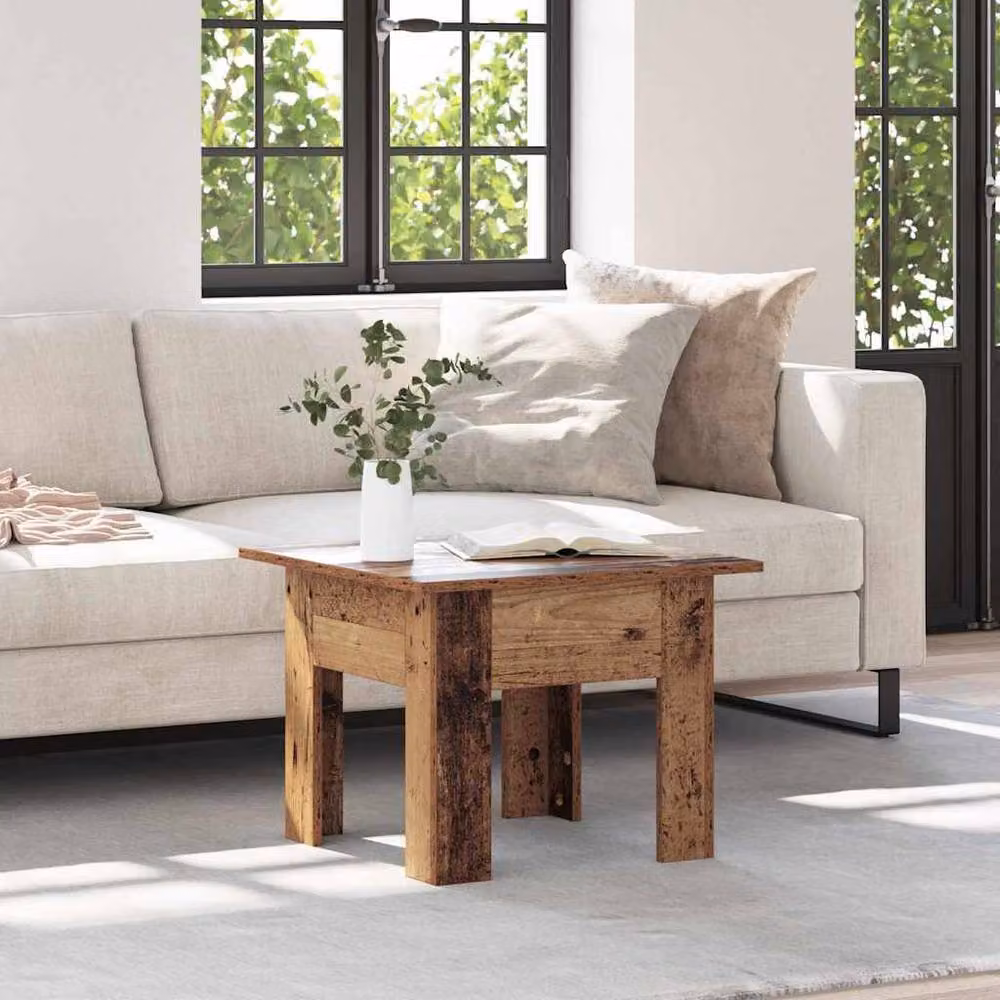 Berkfield Home Elegant Coffee Table in Brown Old Wood, W/D/H: 55 x 55 x 42 cm – 3