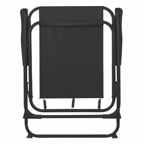 Harbour Housewares Pack of 2 Folding Metal Beach Chairs in Black with Striped Textilene Fabric and Armrests – 4