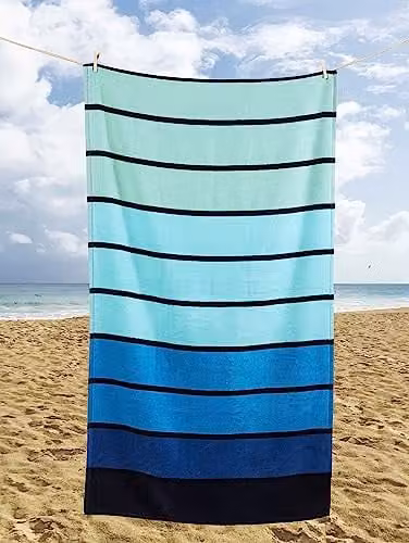 Rapport Home Blue Ombre Striped Ultra Absorbent Beach Towel