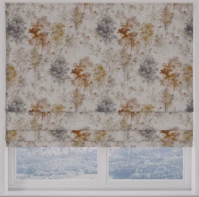 Terrys Woodland Made to Measure Blackout Roman Blind in Multicolour Floral Design