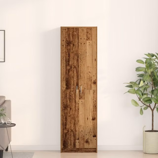 Berkfield Home Rustic Old Wood Wardrobe in Brown, W/D/H: 55 x 25 x 189 cm – 1