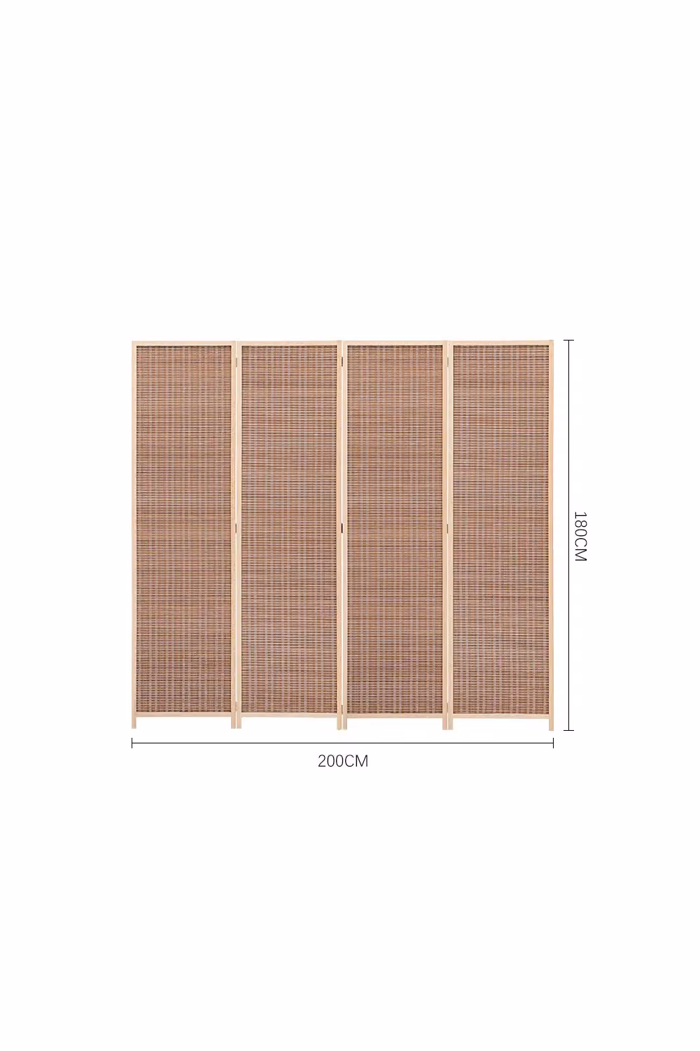 Living and Home 4-Panel Brown Bamboo Woven Folding Room Divider – 2