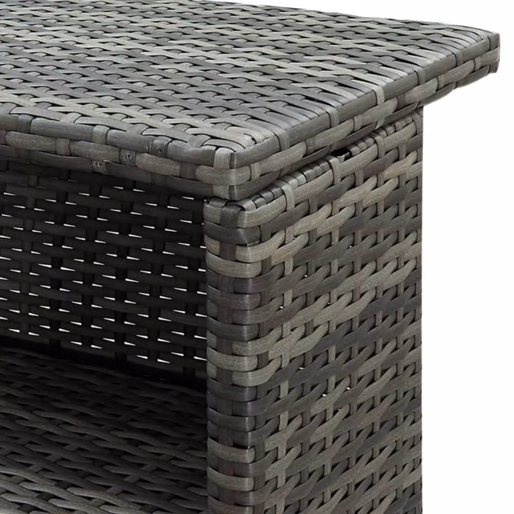 Berkfield Home Grey Poly Rattan Garden Bar Table, W/D/H: 120 x 55 x 110 cm – 4