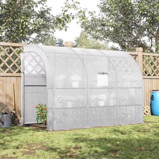 Outsunny White Walk-In Outdoor Greenhouse for Vegetable Gardens