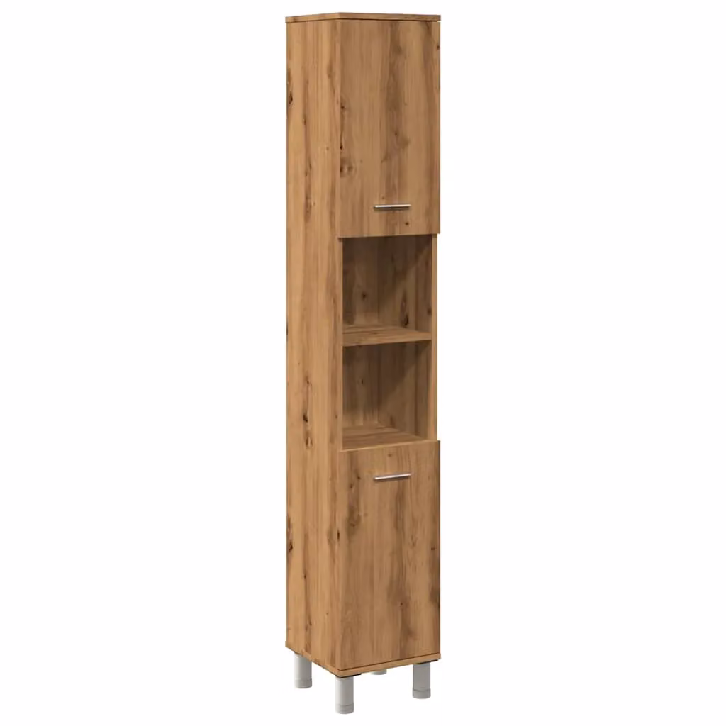 Berkfield Home Artisan Oak Bathroom Cabinet, Brown, W/D/H: 30 x 30 x 179 cm – 2
