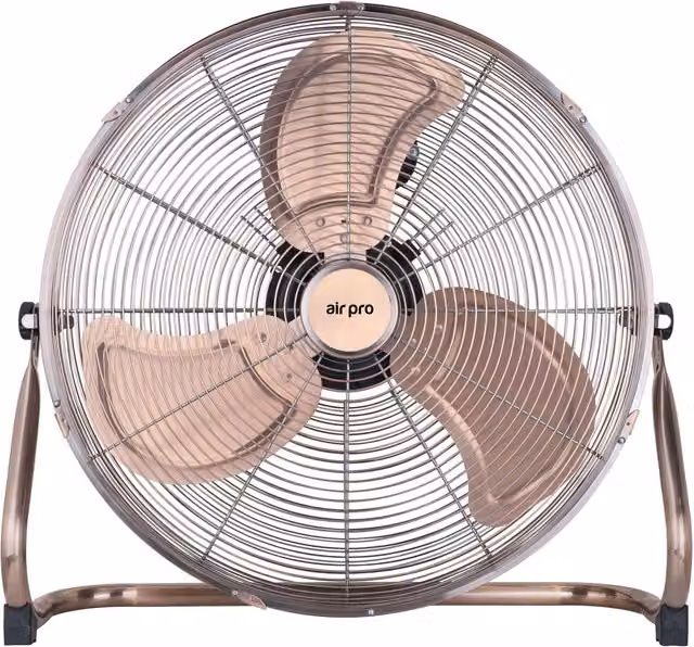 Air Pro Copper Metal Floor Fan with 3 Speed Settings and Adjustable Tilt