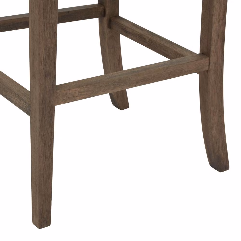 Wyld Haus Parma Arched Upholstered Bar Stool in Grey with Oak Legs – 4