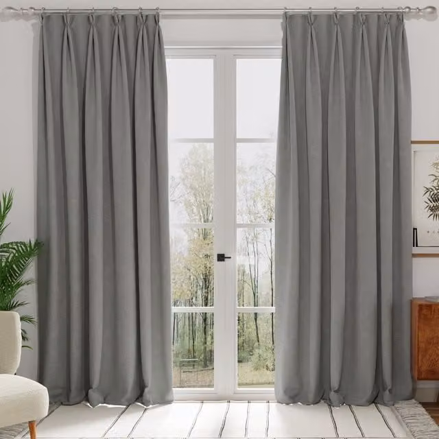 Terrys Linoso Made to Measure Blackout Fabric Curtain Panel in Duckegg Blue/Grey
