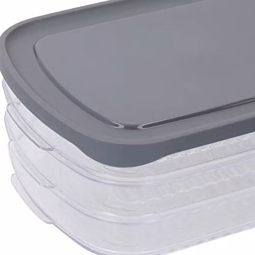 MasterClass Deli Food Storage Box with 3 Airtight Transparent Compartments and Grey Lid – 5