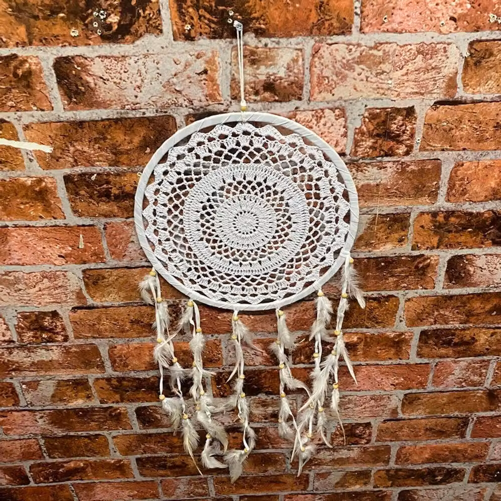 Minster Dream Catcher Hanging Wind Chime in White, W30 x H50 cm – 2