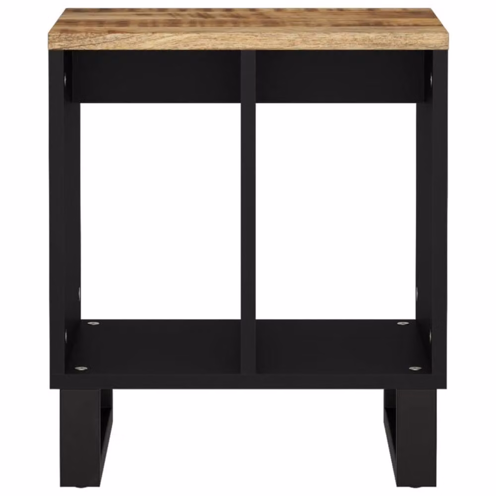 Berkfield Home Side Table in Brown, Solid Mango and Engineered Wood, W: 40 cm, D: 31 cm, H: 46 cm – 3