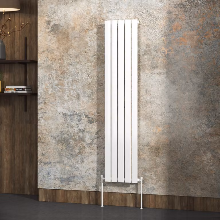 Aurexa White Vertical Designer Steel Radiator, H: 160 cm x W: 34 cm