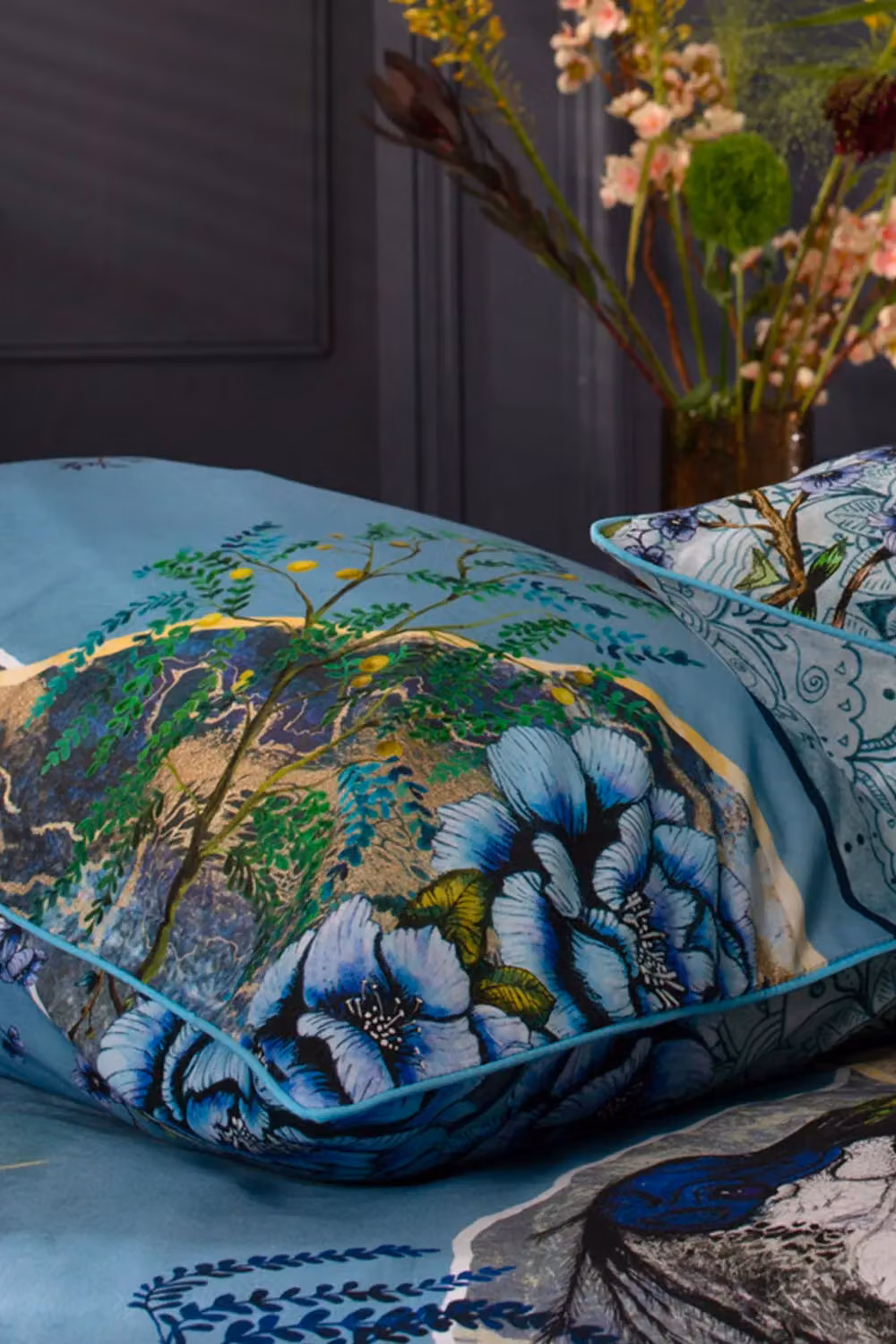 House of Norris Air, Earth & Water Cotton Duvet Cover and Decorative Cushion Set, Multicolour, W: 200 cm x H: 200 cm – 3