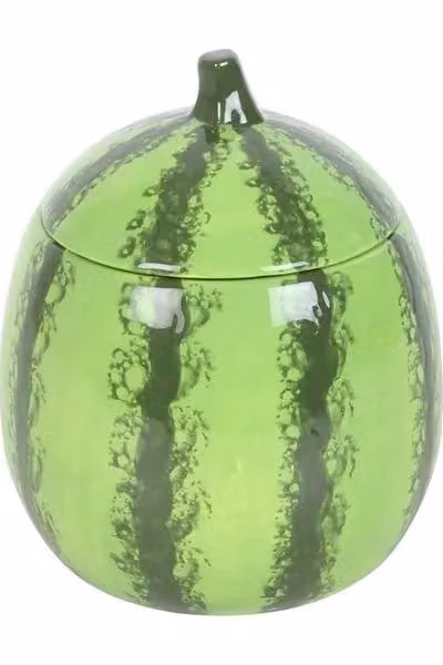 KDMD Green Watermelon Shaped Ceramic Candle Jar – 2