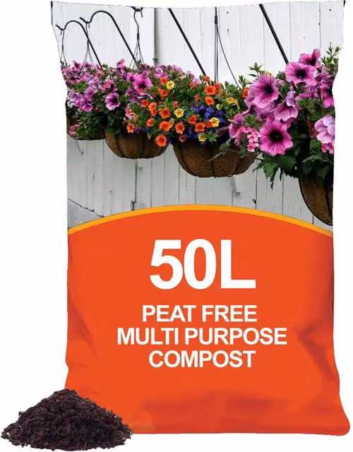 Simpa Peat Free Nutrient Rich All Purpose Compost, 50 l, Dark Brown – 1