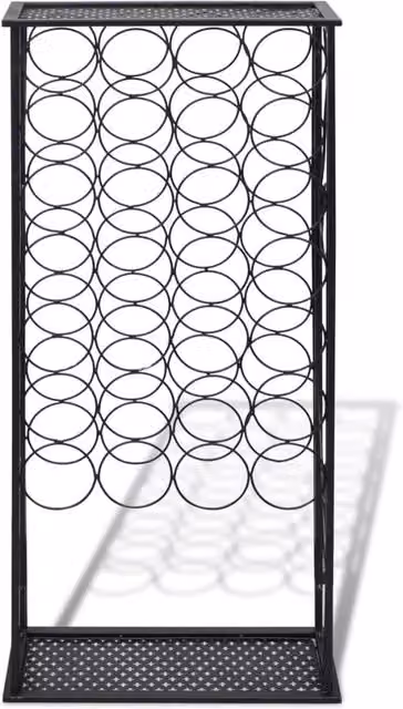 Berkfield Home Elegant Metal Wine Rack for 28 Bottles in Matt Black