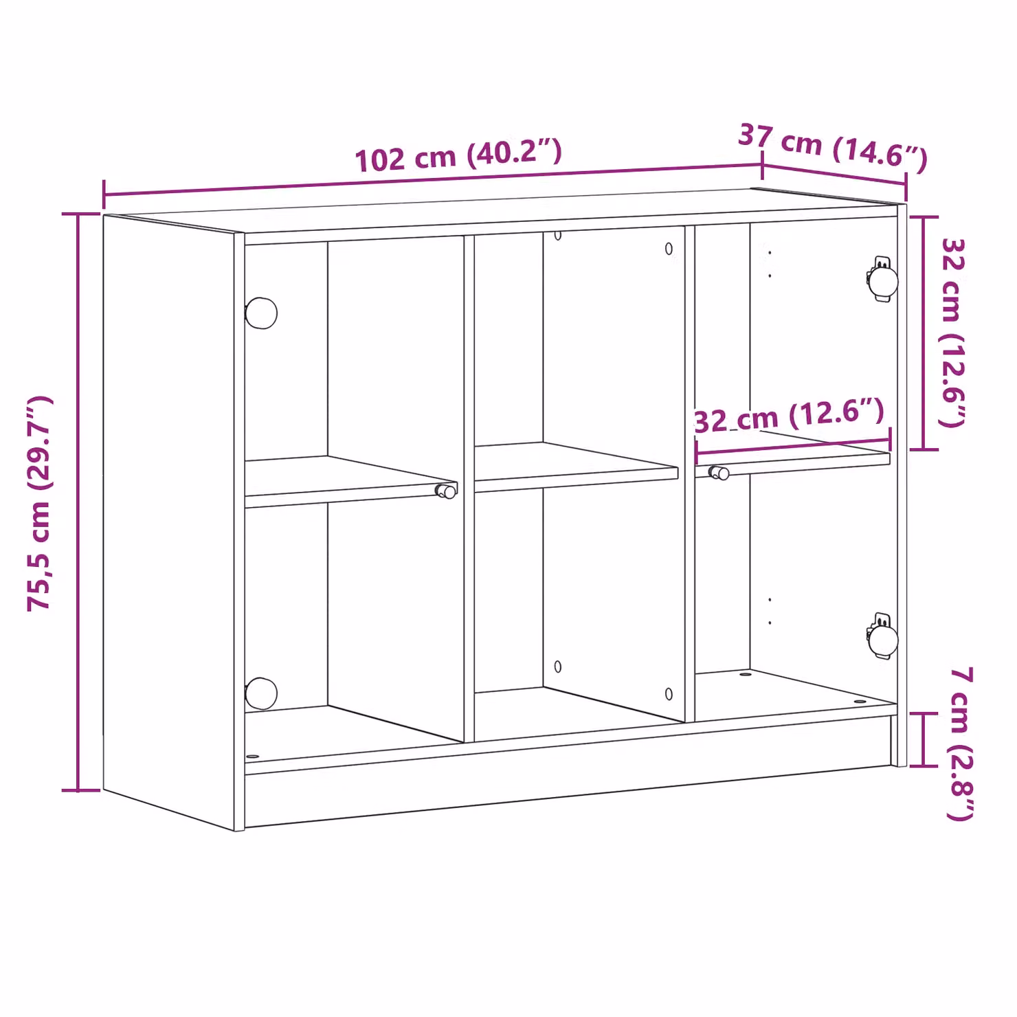 Berkfield Home Black Oak Sideboard, W/D/H: 102 x 37 x 75 cm – 5