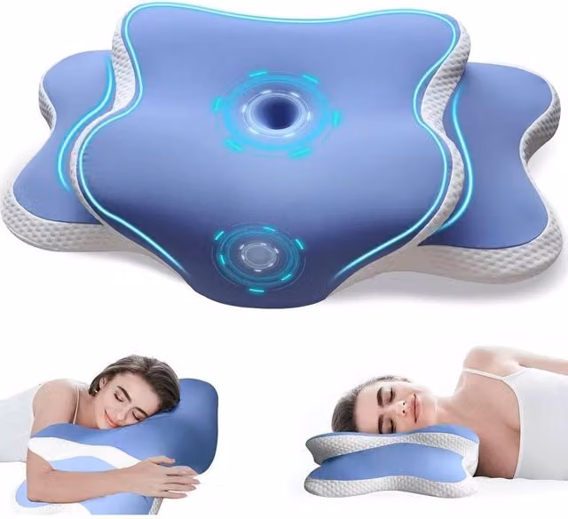 KORVIXA Blue Memory Foam Cervical Pillow for Babies