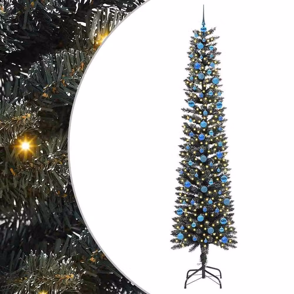 Berkfield Home Green Artificial Christmas Tree with 300 LEDs, W/D/H: 58 x 58 x 240 cm – 1