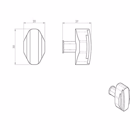 Loops 4 Pack Square Geometric Cabinet Door Knobs in Satin Nickel, 30 x 20 mm – 3
