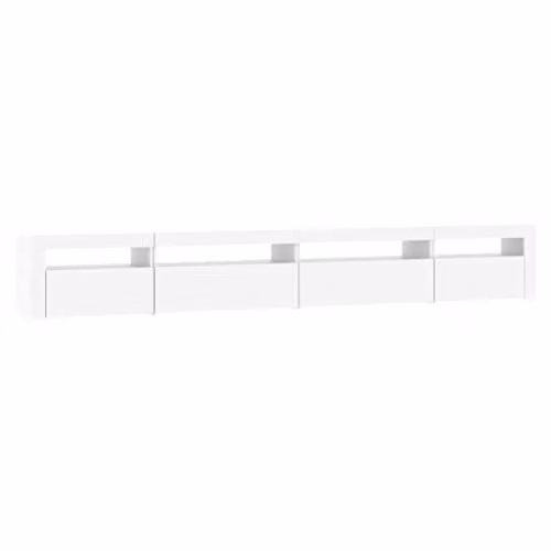 vidaXL Modern White TV Cabinet with LED Lights W: 270 cm, D: 40 cm, H: 35 cm