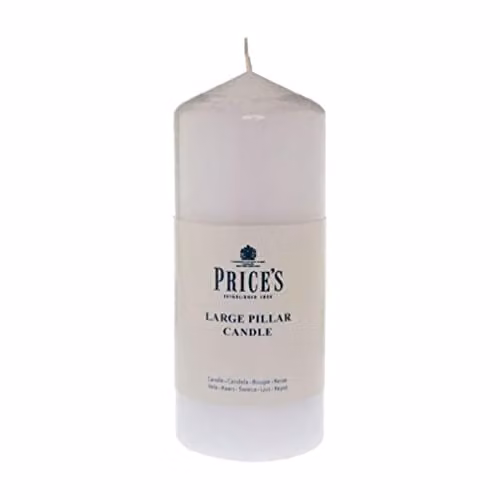 Price's Unscented White Pillar Candles, 15.24 cm