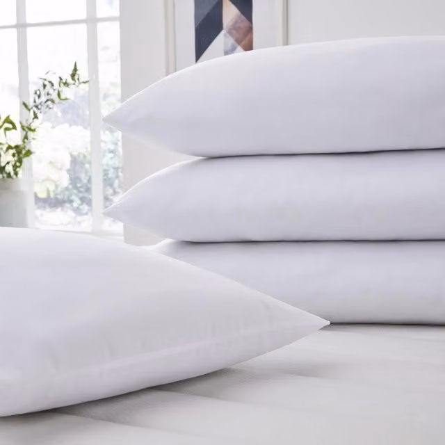Pack of Soft Bounce Back White Polyester Pillows, 0.9kg