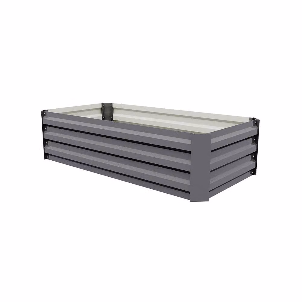 Living and Home Galvanised Steel Raised Garden Bed in Grey – 3