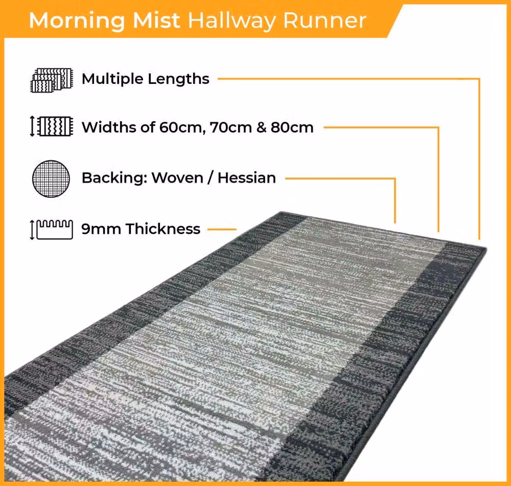 runrug Soft and Luxurious Hallway Runner Rug in Morning Mist Beige, W: 60 cm, L: 390 cm – 4