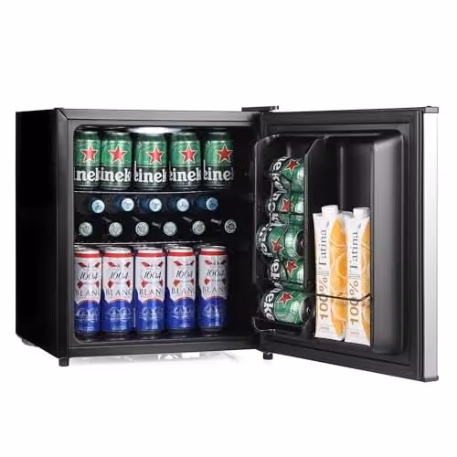 Subcold Cave50 Stainless Steel Drinks Fridge with LED Interior Light in Silver or Black – 1