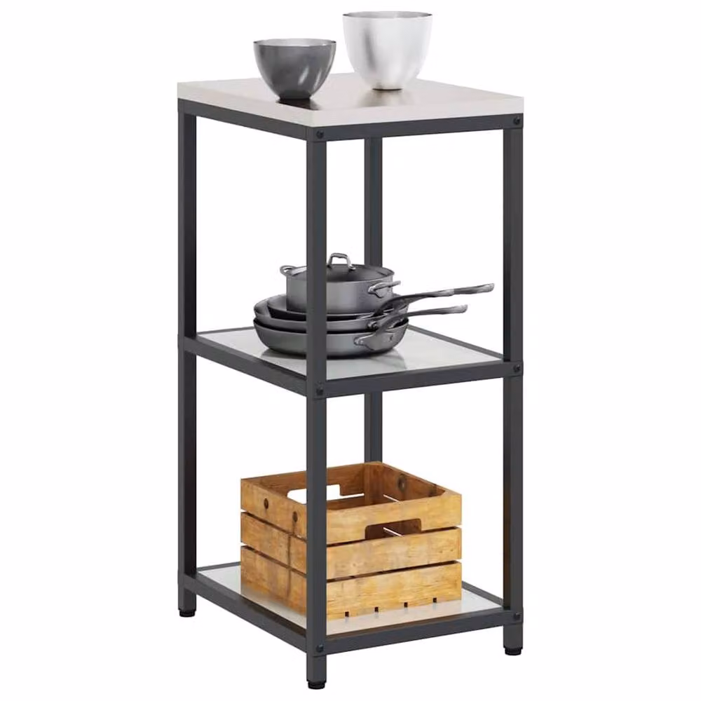 Berkfield Home Kitchen Storage Shelf in Silver Galvanised Steel – 2