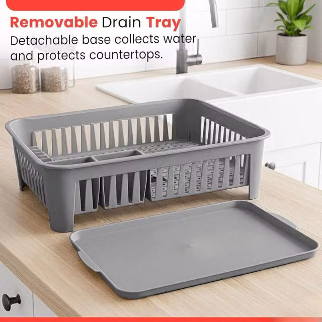 KORVIXA Kitchen Drainer Utensil Holder and Cup Organiser in Grey – 1