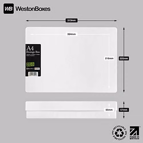 WestonBoxes A4 Craft Storage Unit with 2 White Boxes – 3