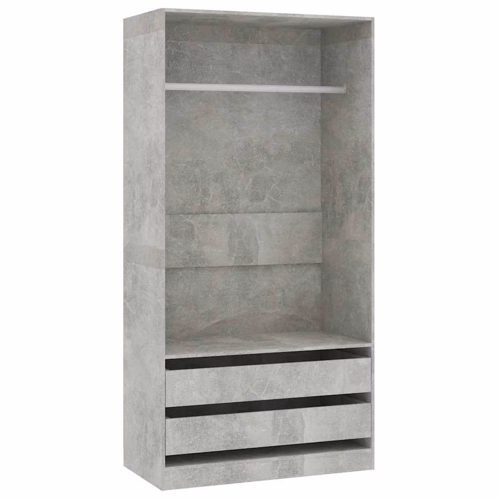 Berkfield Home Modern Wardrobe in Concrete Grey, W/D/H: 100 x 50 x 200 cm – 3