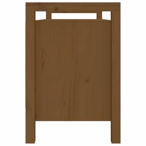 vidaXL Hall Bench and Shoe Rack in Honey Brown Solid Pine Wood, W: 110 cm, D: 40 cm, H: 60 cm – 4