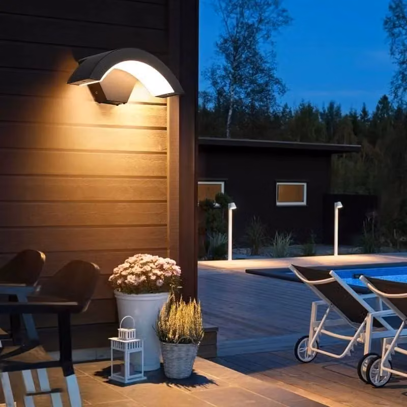 COMELY Modern LED Outdoor Wall Light, 24W IP65 Waterproof Up and Down Lighting in Black with 3000K Warm White Glow – 2