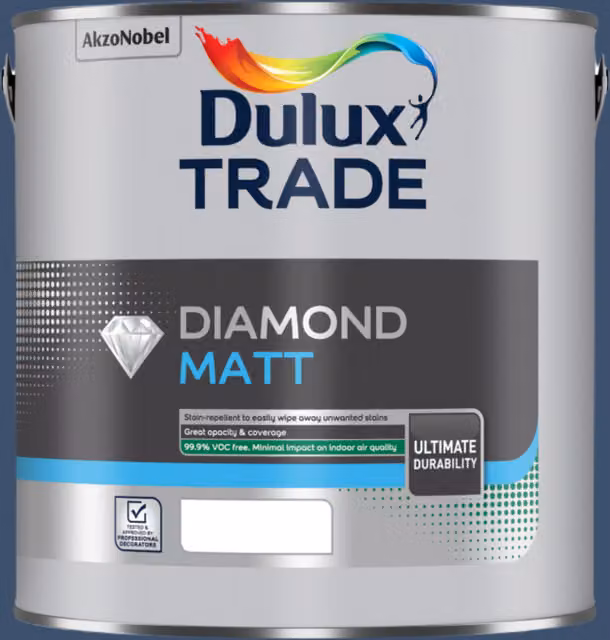 Dulux Trade Diamond Matt Paint in Sapphire Salute Blue, 2.5 l – 2
