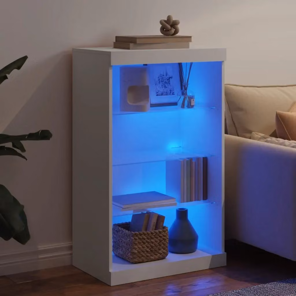 Berkfield Home Modern White Sideboard with Integrated LED Lights, W/D/H: 60.5 x 37 x 100 cm – 3