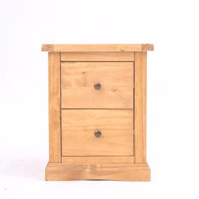Cabinet Bits Lucca 2 Drawer Bedside Cabinet in Antique Brown with Gold Details