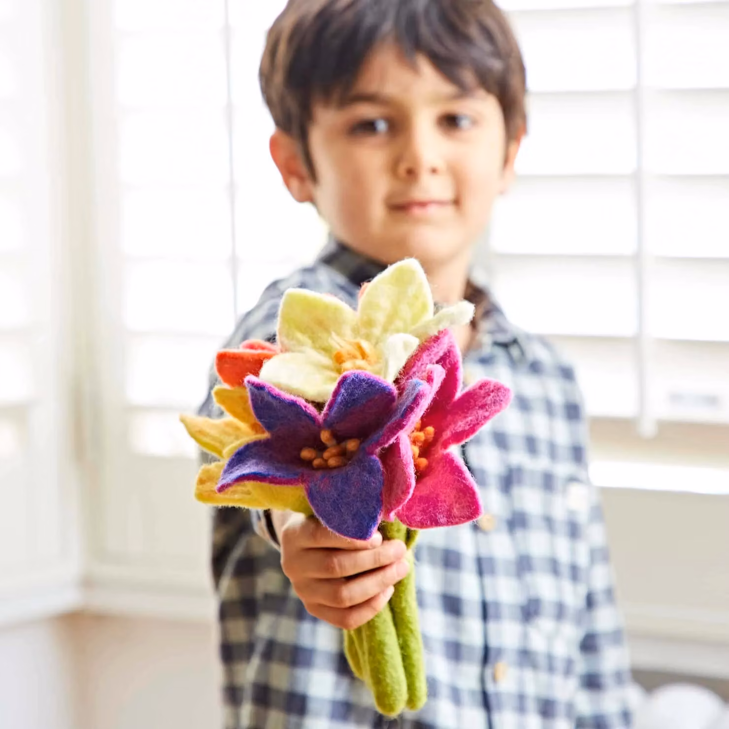 Paper High Multicoloured Felt Flower Bouquet – 3