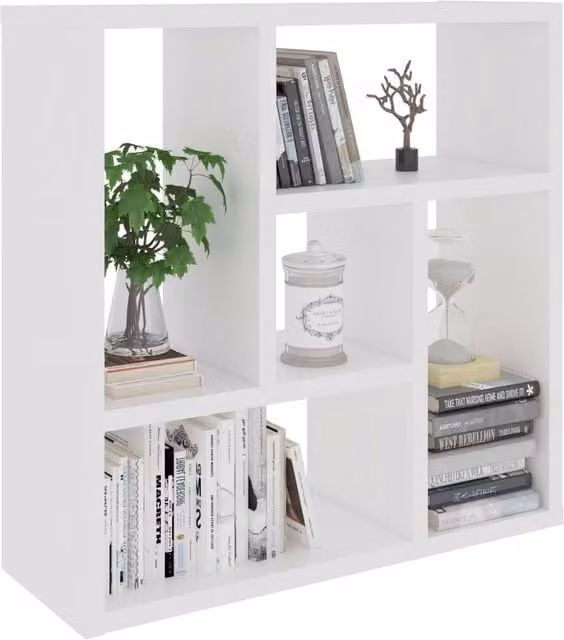 Berkfield Home Modern Wall Mounted Shelf in White, W/D/H: 45.1 x 16 x 45.1 cm