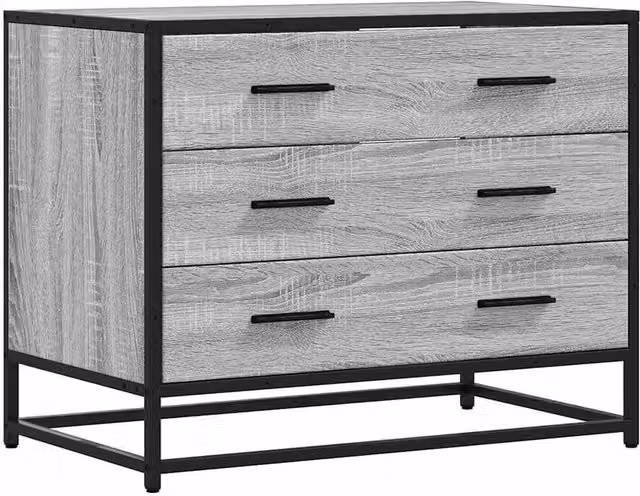 Berkfield Home Grey Sonoma Drawer Cabinet, W: 70 cm, D: 41 cm, H: 56 cm