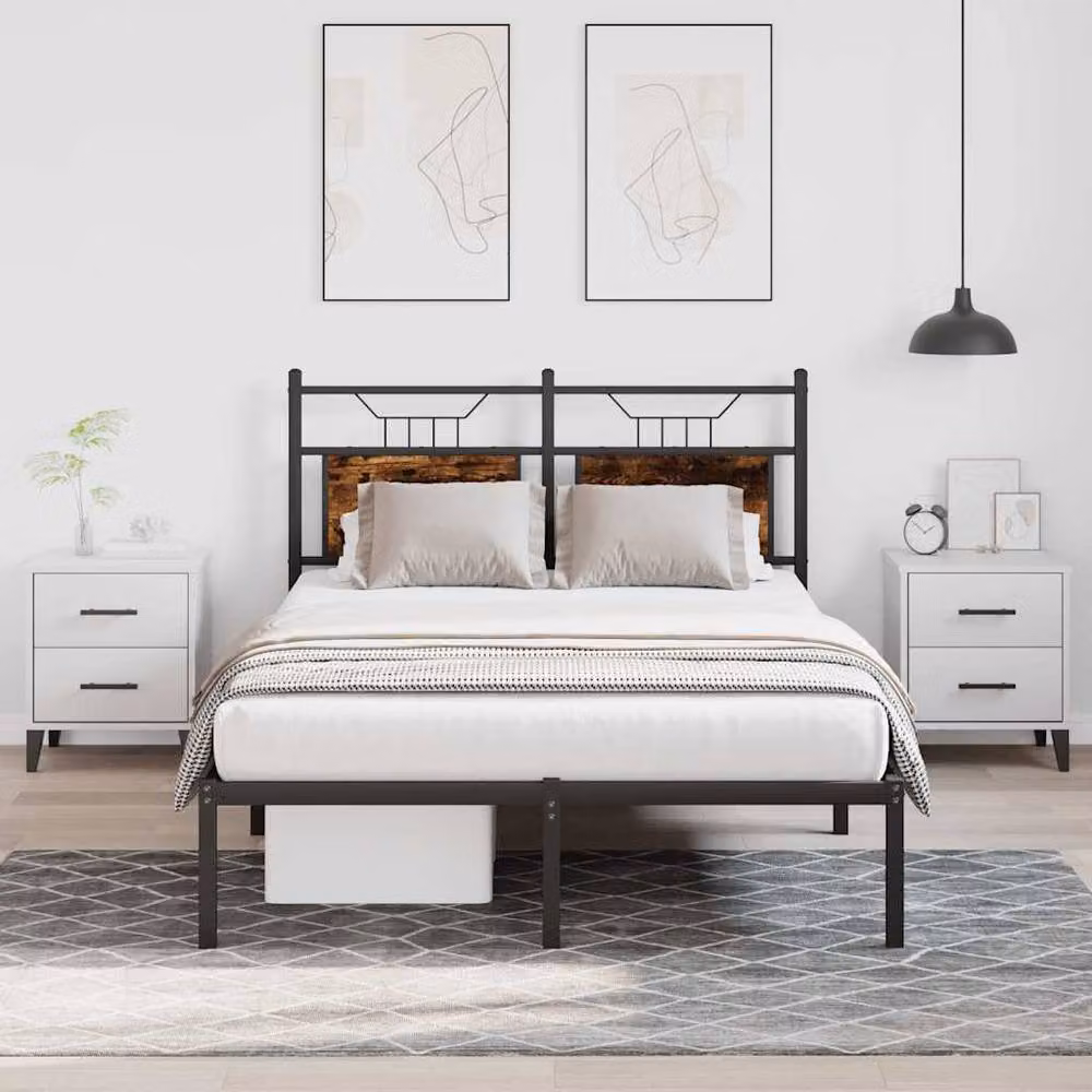 Berkfield Home Smoked Oak Small Double Bed Frame with Drawers, Brown, W/D/H: 120 x 190 cm – 2