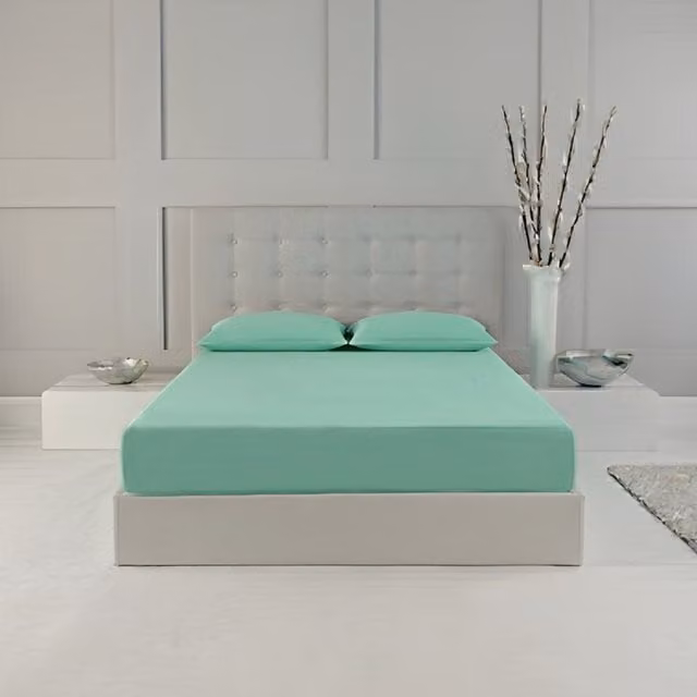 Snug City King Size Polycotton Extra Deep Fitted Sheet in Mint, 25 cm Depth