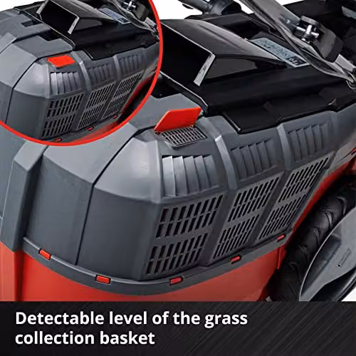 Einhell Power X-Change 36V Cordless Lawnmower with 2x Rechargeable Batteries and 2x Quick Chargers in Red and Black – 7