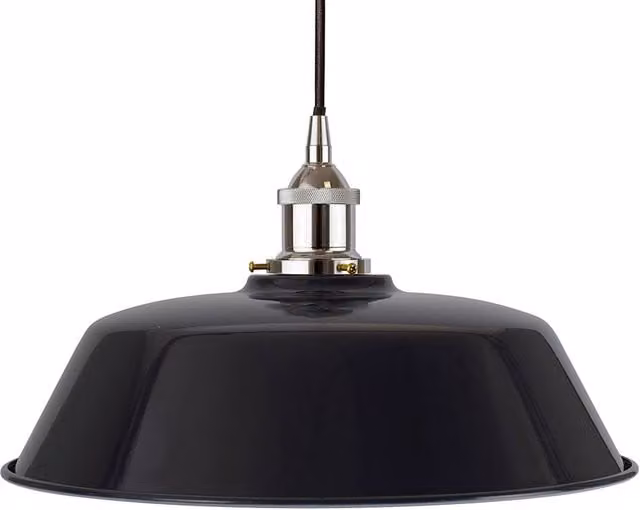 SE Home Chancery Round Pendant Light in Navy Blue and Black with Nickel Finish