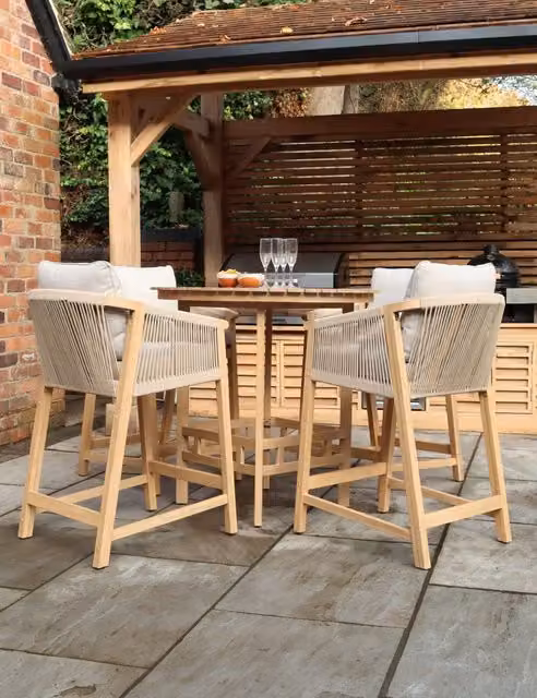 Royalcraft Roma 4 Seater Deluxe Garden Bar Set in Beige Treated Acacia Wood