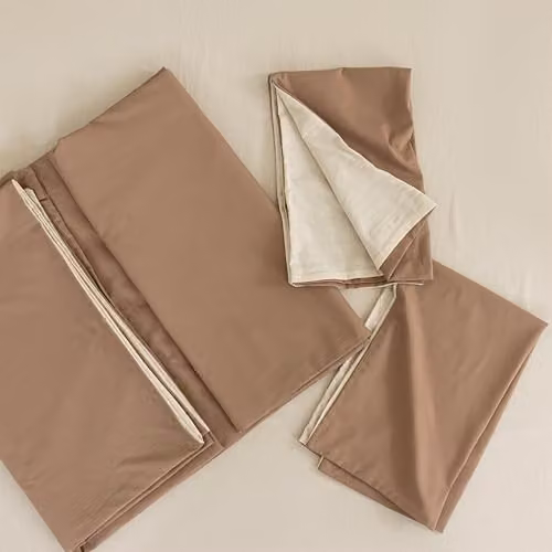 MHG Living Reversible Brown 100% Cotton Percale Duvet Cover and Pillowcase Set, W/D/H: 180 x 200 cm, Pillowcase: 48 x 74 cm – 2